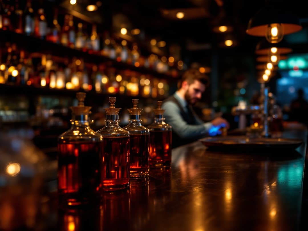 The bar at night