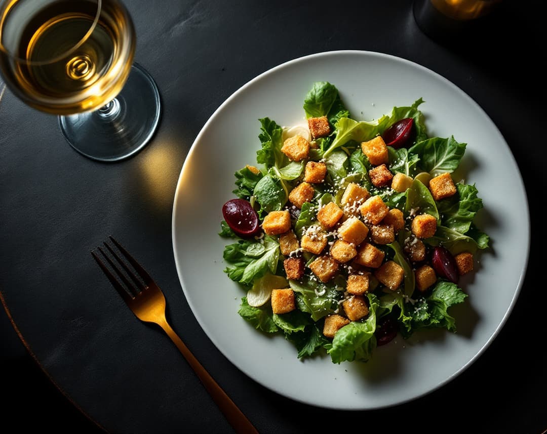 Caesar salad from above